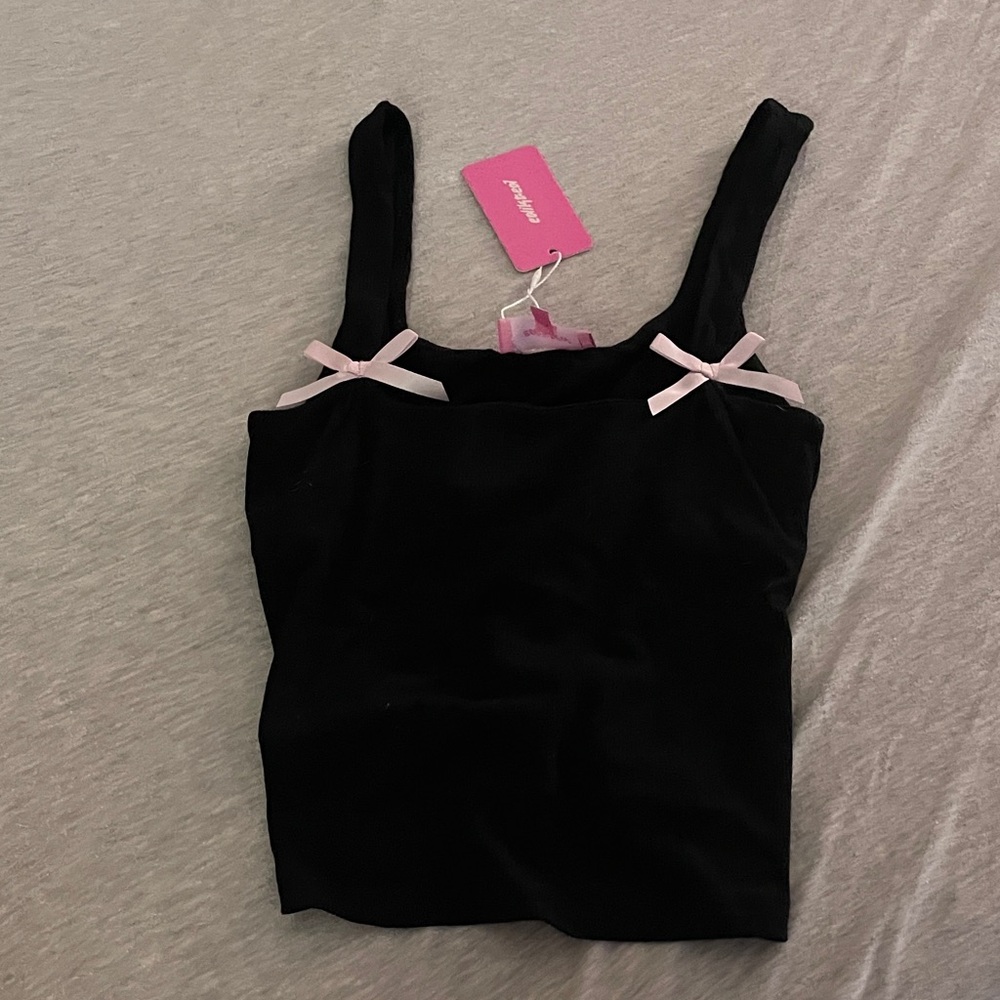 Edikted Black Tank top with bows